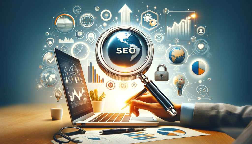 SEO tools and analytics highlighting business growth potential.