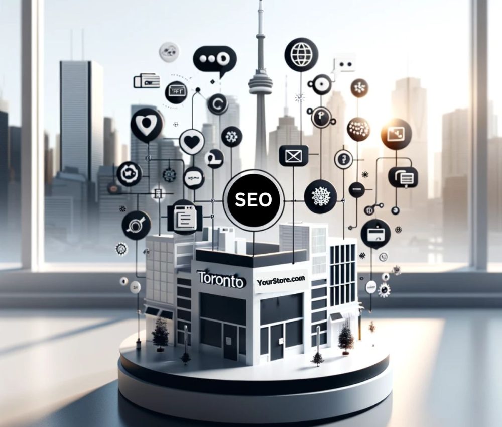 Digital Marketing Methods in a Toronto Small Business Context with CN Tower Symbolism